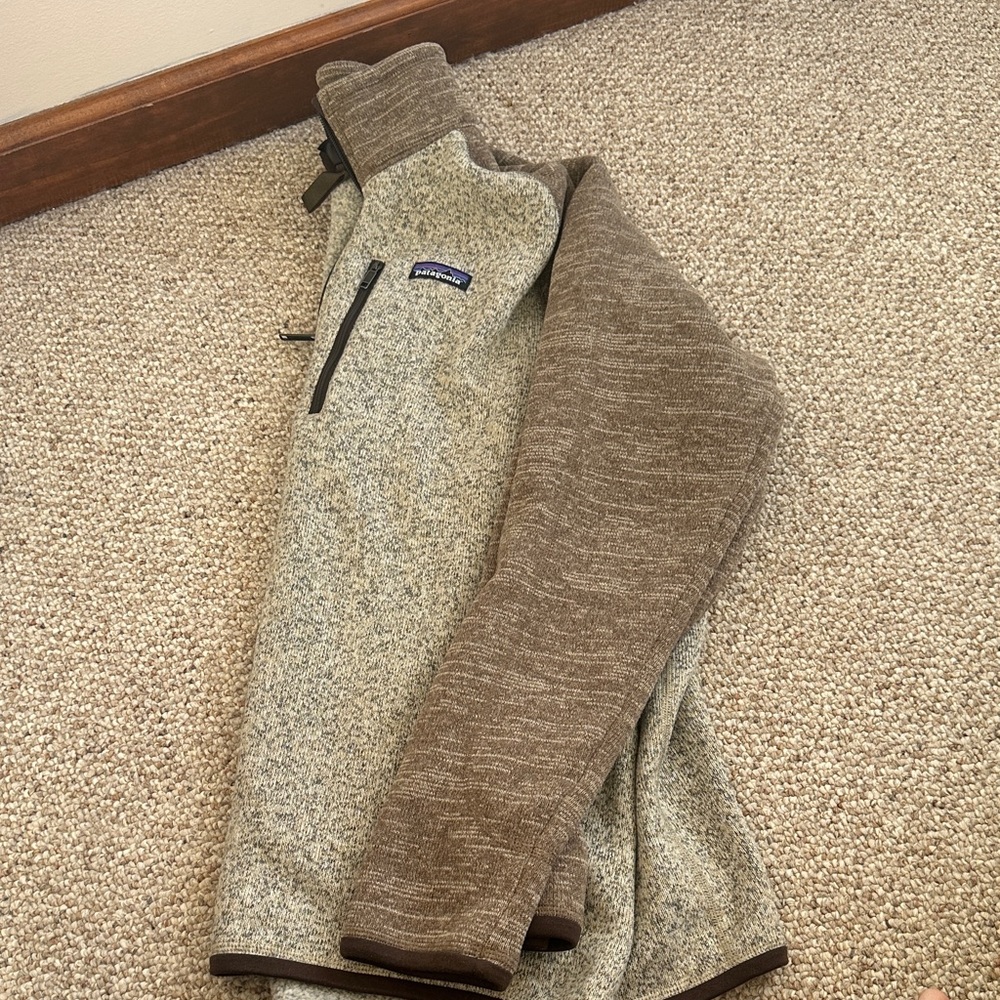 Patagonia Men's Zip-Up Sweater - Brown and Gray